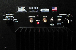 M&K MX-200 sub-woofer (rear panel)